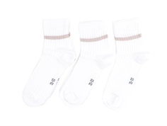 Name It bright white fawn glitter stripe strømper (3-pack)